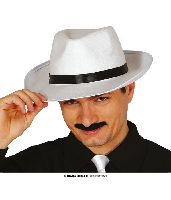 Gangster hoed Pablo wit met zwarte band