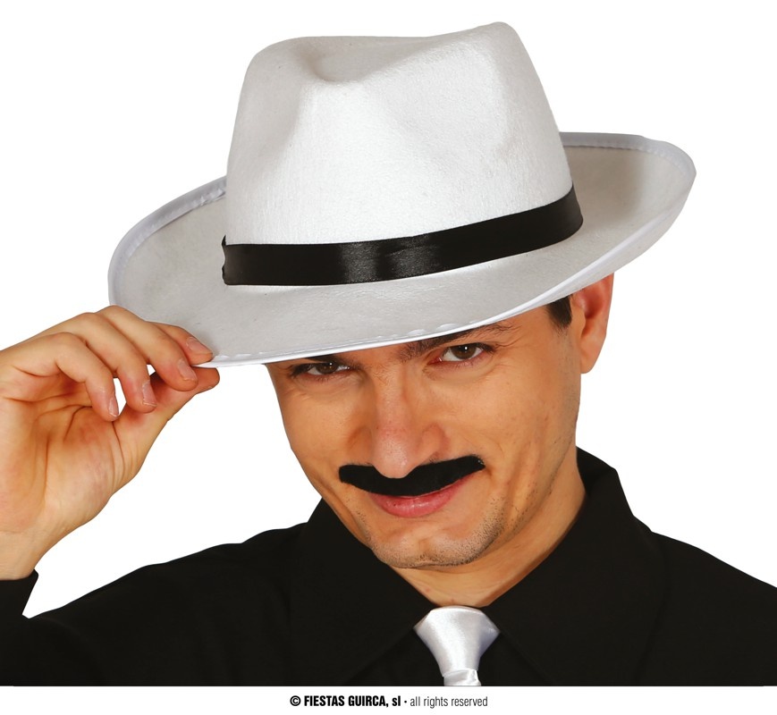 Witte trilby hoed/gleufhoed - Gangster/Maffia carnaval thema verkleedkleding voor volwassenen