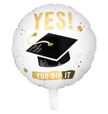 Folieballon 'Yes You Did It' Wit (45cm)