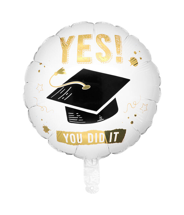 Folieballon 'Yes You Did It' Wit (45cm)