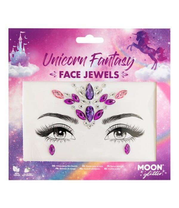 Gezicht diamantjes Unicorn Fantasy