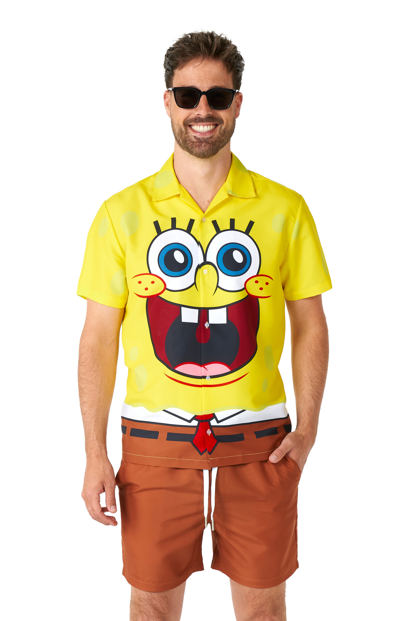 Suitmeister SpongeBob™ - Heren Zomer Set - Halloween Kostuum en Carnavalsoutfit - Geel - Maat XL