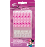 Roze Mini Mouse kaarsjes - 12 stuks