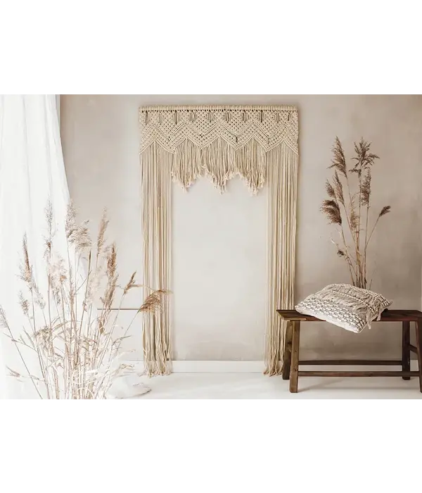 Hangdecoratie Macramé Gebroken Wit 104x182cm