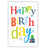 Verjaardagskaart 'Happy Birthday' Multikleur