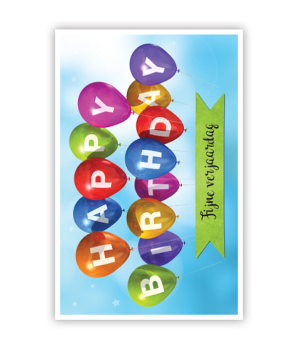 Verjaardagskaart 'Happy Birthday' Ballonnen
