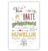 Felicitatiekaart Gefeliciteerd Huwelijk