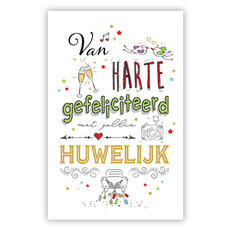 Felicitatiekaart Gefeliciteerd Huwelijk
