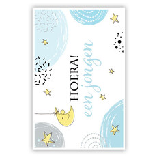Felicitatiekaart 'Hoera Een Jongen' Sterrenhemel