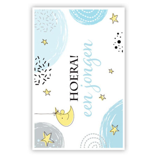 Felicitatiekaart 'Hoera Een Jongen' Sterrenhemel