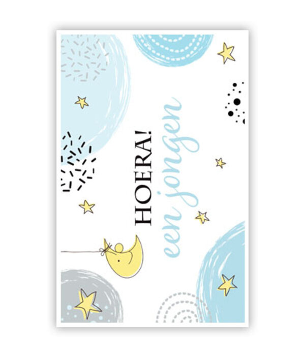 Felicitatiekaart 'Hoera Een Jongen' Sterrenhemel