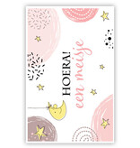 Felicitatiekaart 'Hoera Een Meisje' Sterrenhemel