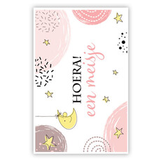 Felicitatiekaart 'Hoera Een Meisje' Sterrenhemel