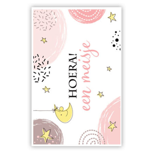Felicitatiekaart 'Hoera Een Meisje' Sterrenhemel