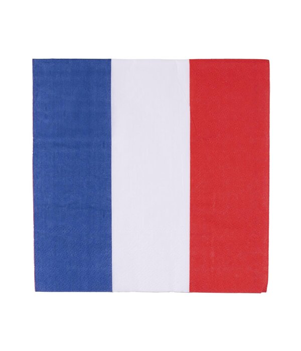 Servetten Rood Wit Blauw gestreept (20st)