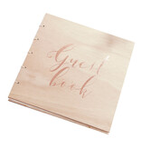 Houten Gastenboek Roségoud Beautiful Botanics