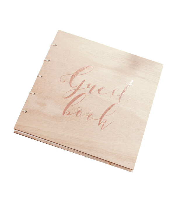 Houten Gastenboek Roségoud Beautiful Botanics