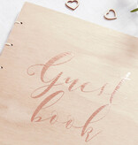 Houten Gastenboek Roségoud Beautiful Botanics