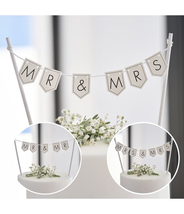 Wedding Cake Topper 'Mr & Mrs' Aanpasbaar