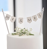 Wedding Cake Topper 'Mr & Mrs' Aanpasbaar