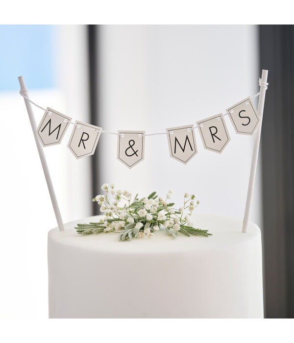 Wedding Cake Topper 'Mr & Mrs' Aanpasbaar