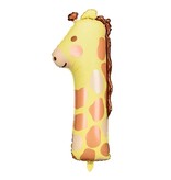 Folieballon Cijfer 1 Giraffe (82cm)