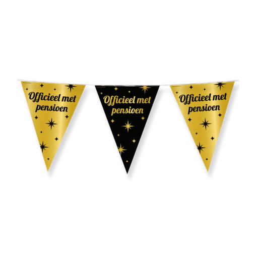 Classy Vlaggenlijn Pensioen Zwart/Goud (10m)