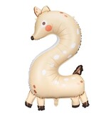 Folieballon Cijfer 2 Hert (88cm)