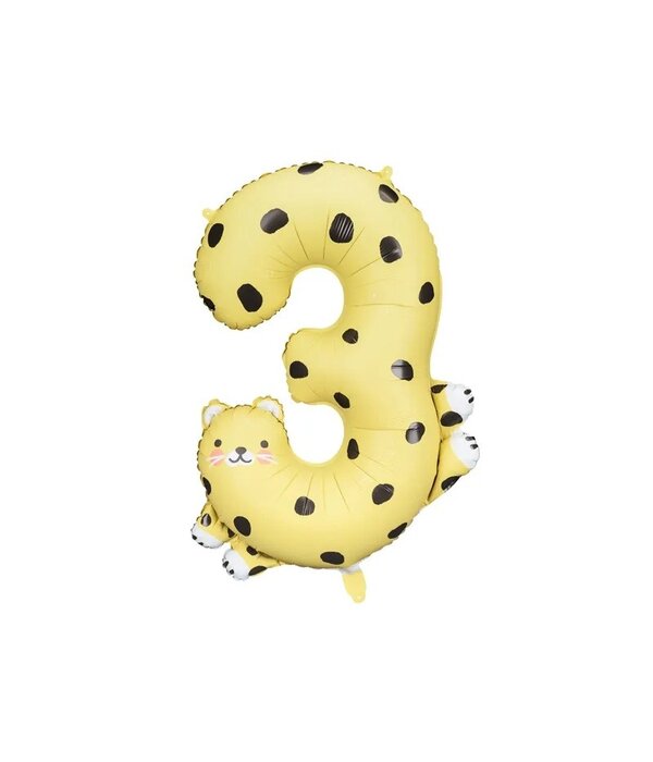 Folieballon Cijfer 3 Cheeta (75cm)
