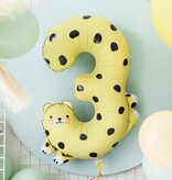 Folieballon Cijfer 3 Cheeta (75cm)