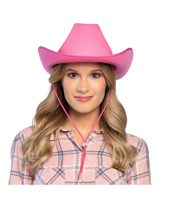 Hoed vilt Cowboy roze