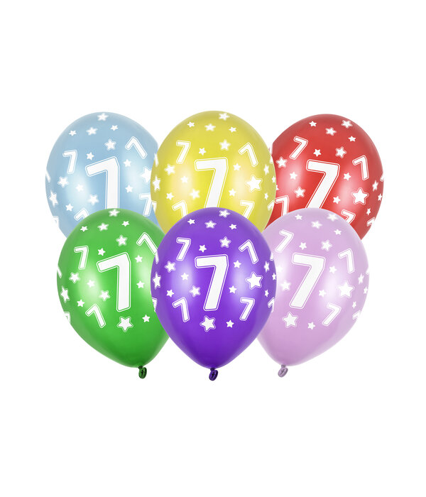 Verjaardag Ballonnen 7 Jaar Metallic Mix (6st)