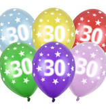 Verjaardag Ballonnen 30 Jaar Metallic Mix (6st)