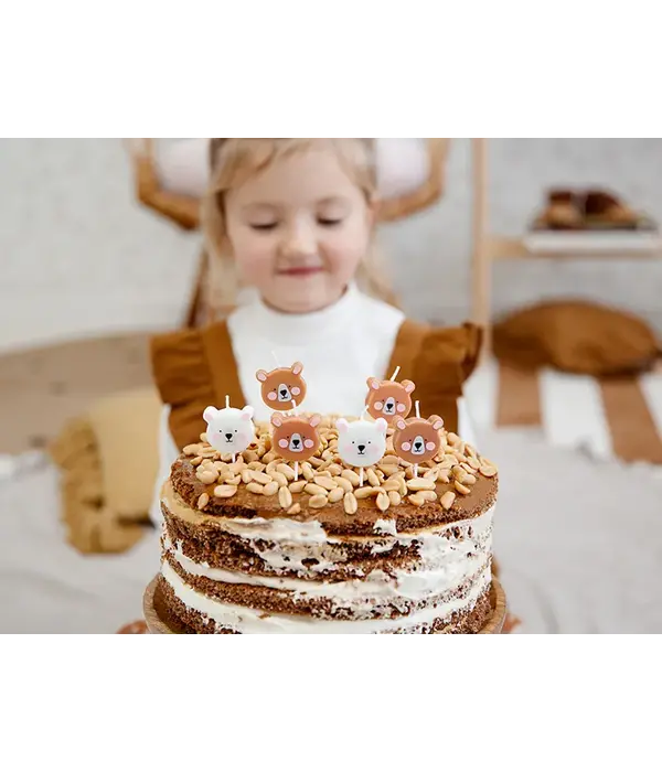 Verjaardagskaarsjes Beer (5st)