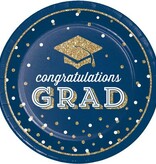 Borden ’Congratulations Grad’ Blauw Glitter 23cm (8st)