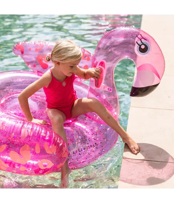 Opblaasbare Flamingo XL Glitter Roze (150cm)