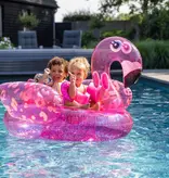 Opblaasbare Flamingo XL Glitter Roze (150cm)