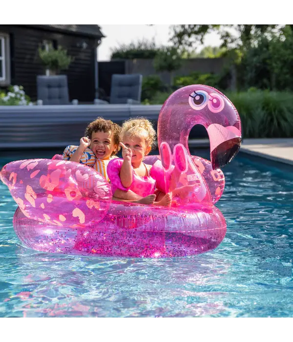 Opblaasbare Flamingo XL Glitter Roze (150cm)