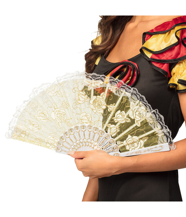 Waaier Wit/Goud Dorado