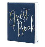 Gastenboek Chique Navy Blauw 20x24,5cm