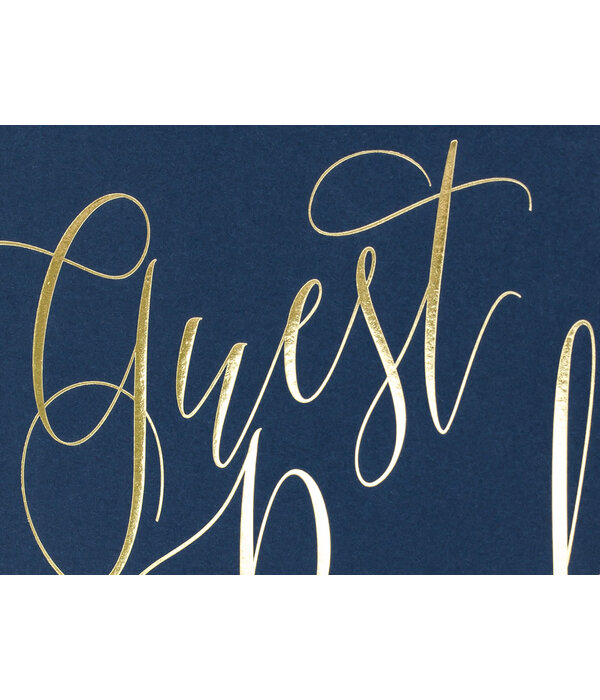 Gastenboek Chique Navy Blauw 20x24,5cm