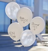 Ballonnen Mix Vrijgezellenfeest Wit/Zilver (5st)