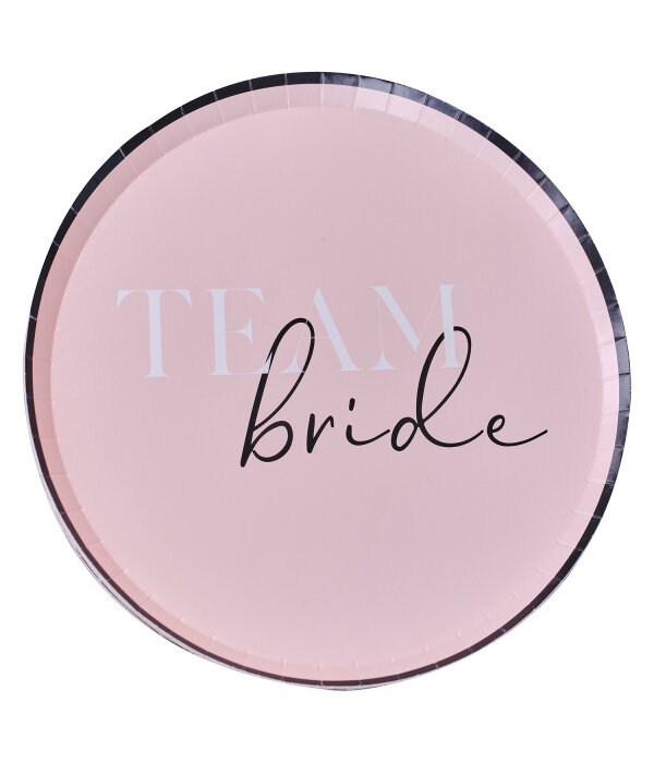 Feestborden Team Bride Baby Roze (8st)