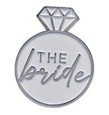 Badge The Bride wit/zilver