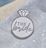 Badge The Bride wit/zilver