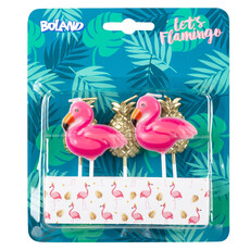 Kaarsjes Flamingo/ananas (5st)