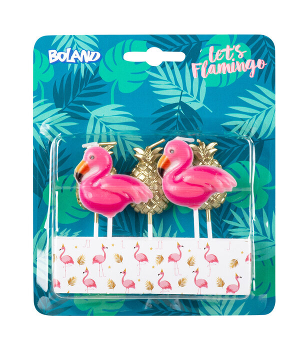 Kaarsjes Flamingo/ananas (5st)