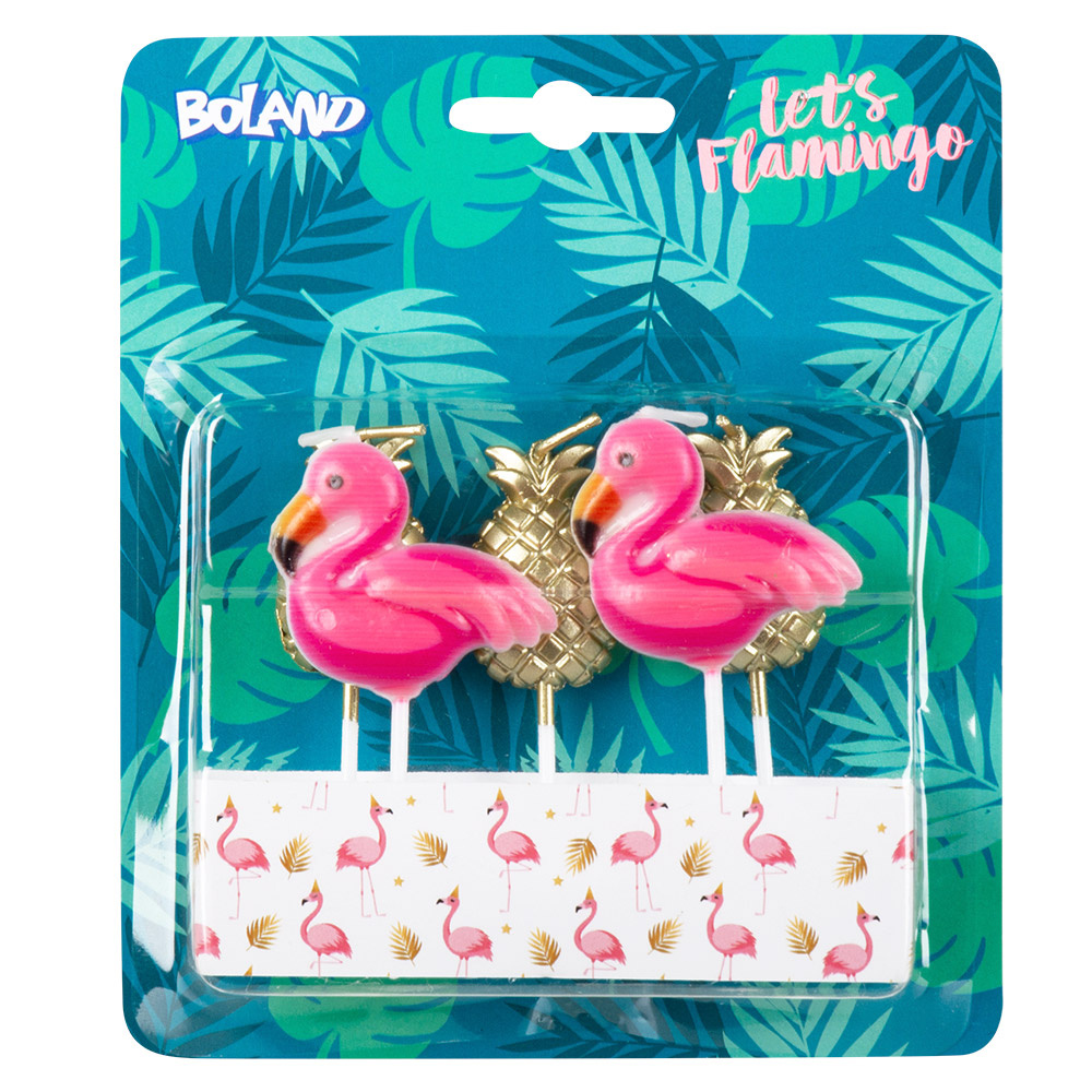 Kaarsjes Flamingo/ananas (5st) afbeelding