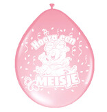 Ballonnen 'Hoera een meisje' (8 st)