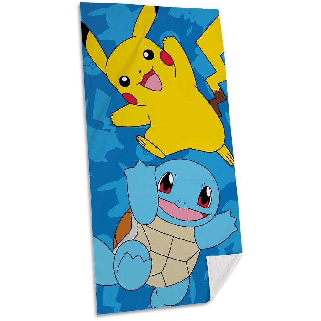 Pokemon Pikachu Squirtel Katoenen Badhanddoek - 70 x 140 CM - Handdoek - Zwemmen - Strandlaken - Zomer